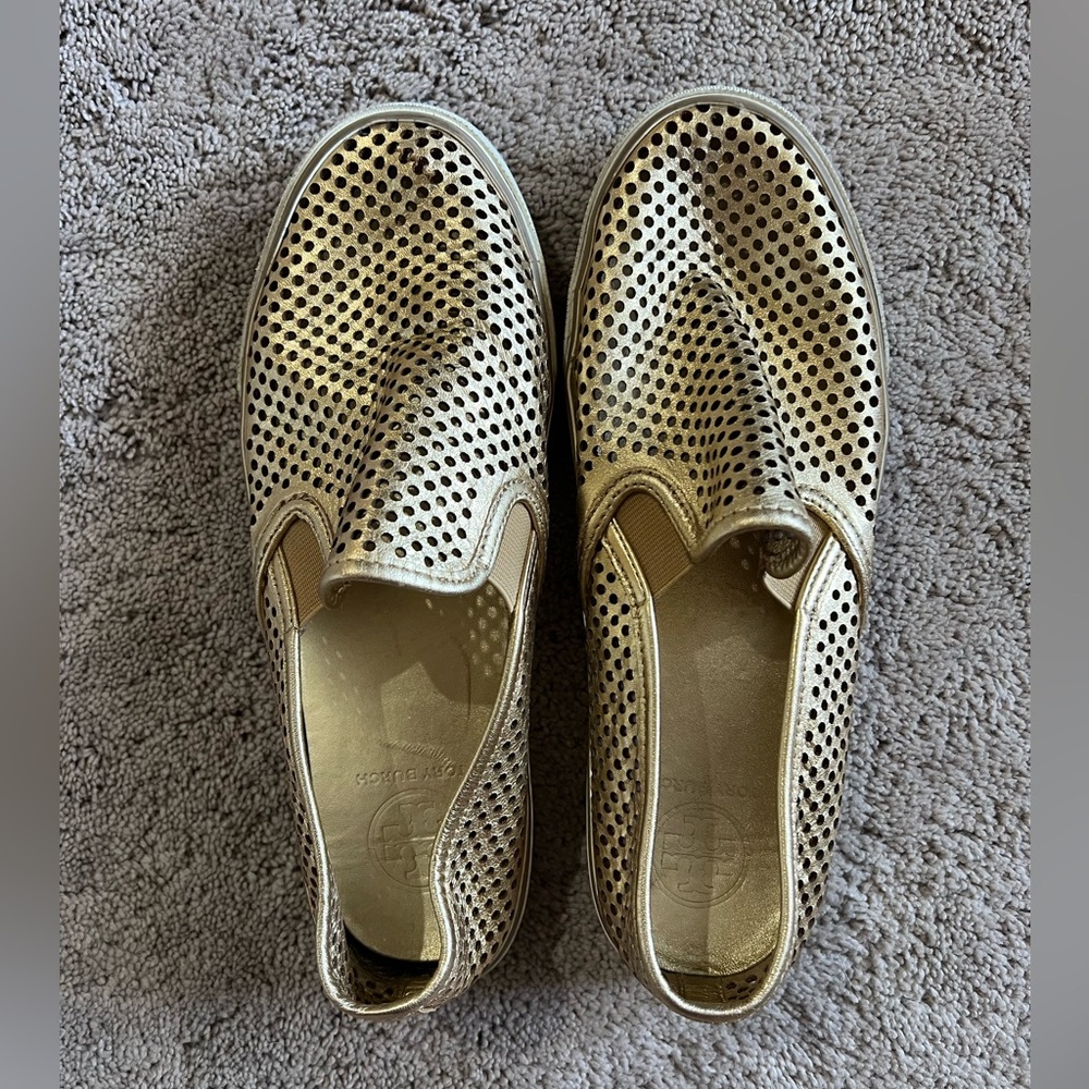 Tory burch gold sneakers